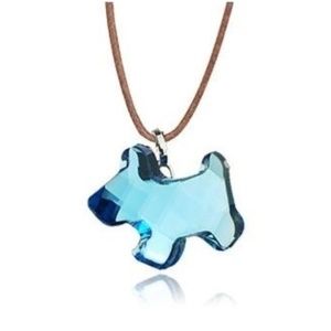 SWAROVSKI CRYSTAL BLUE DOG MINI PENDANT